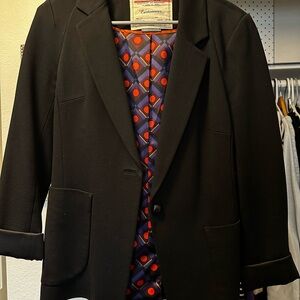 Cartonnier Black Blazer with Geometric Lining